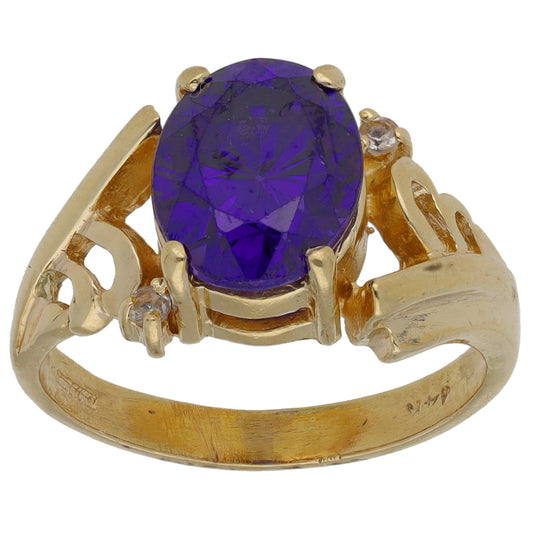 9ct Gold Imitation Gems Dress/Cocktail Ring Size M