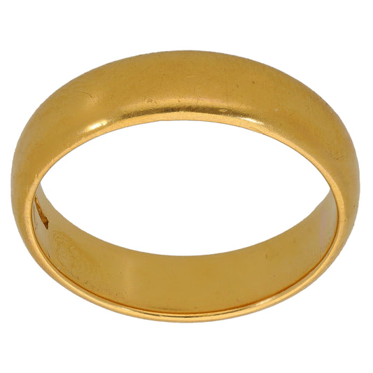 22ct Gold Plain Wedding Ring Size S