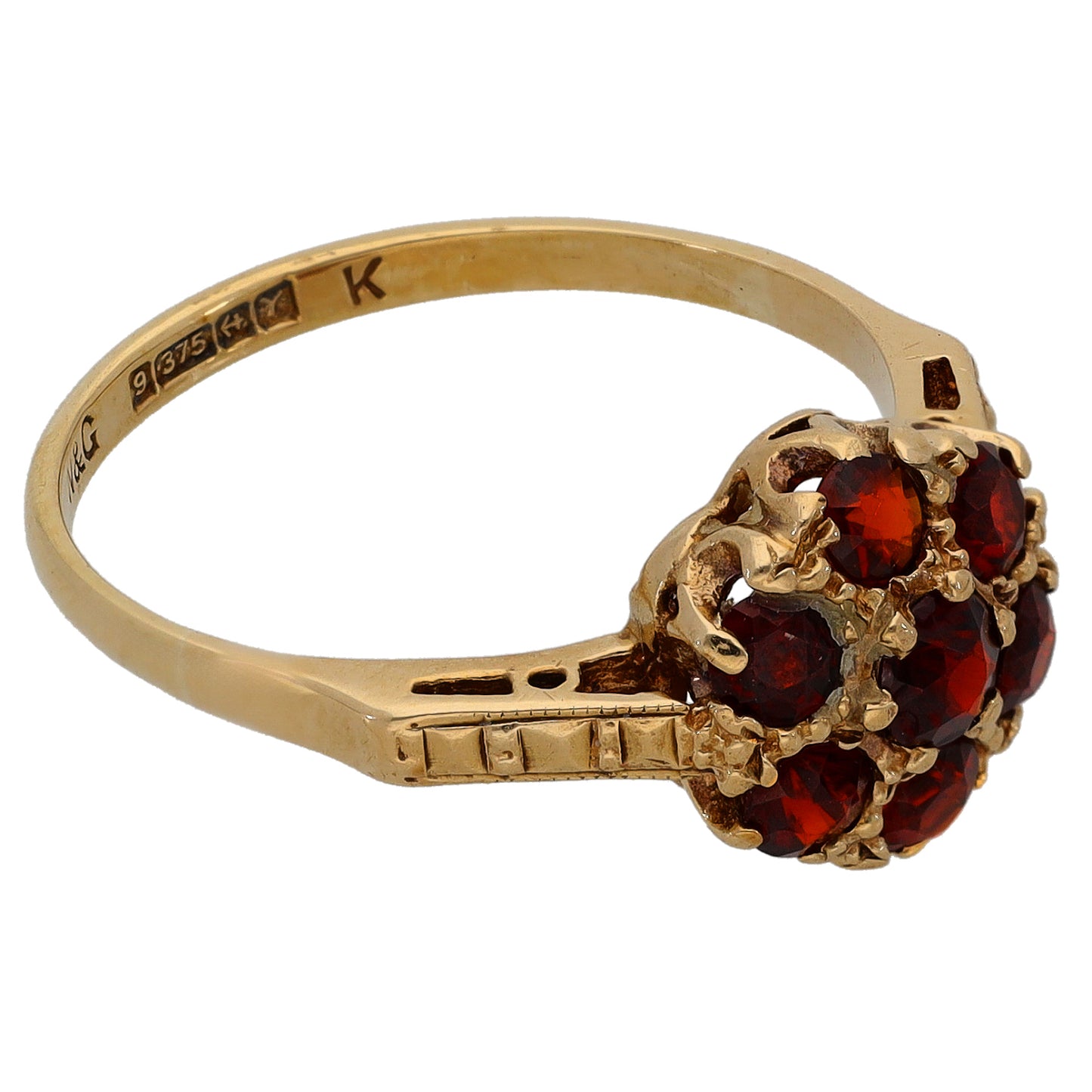 9ct Gold Garnet Dress/Cocktail Ring Size N