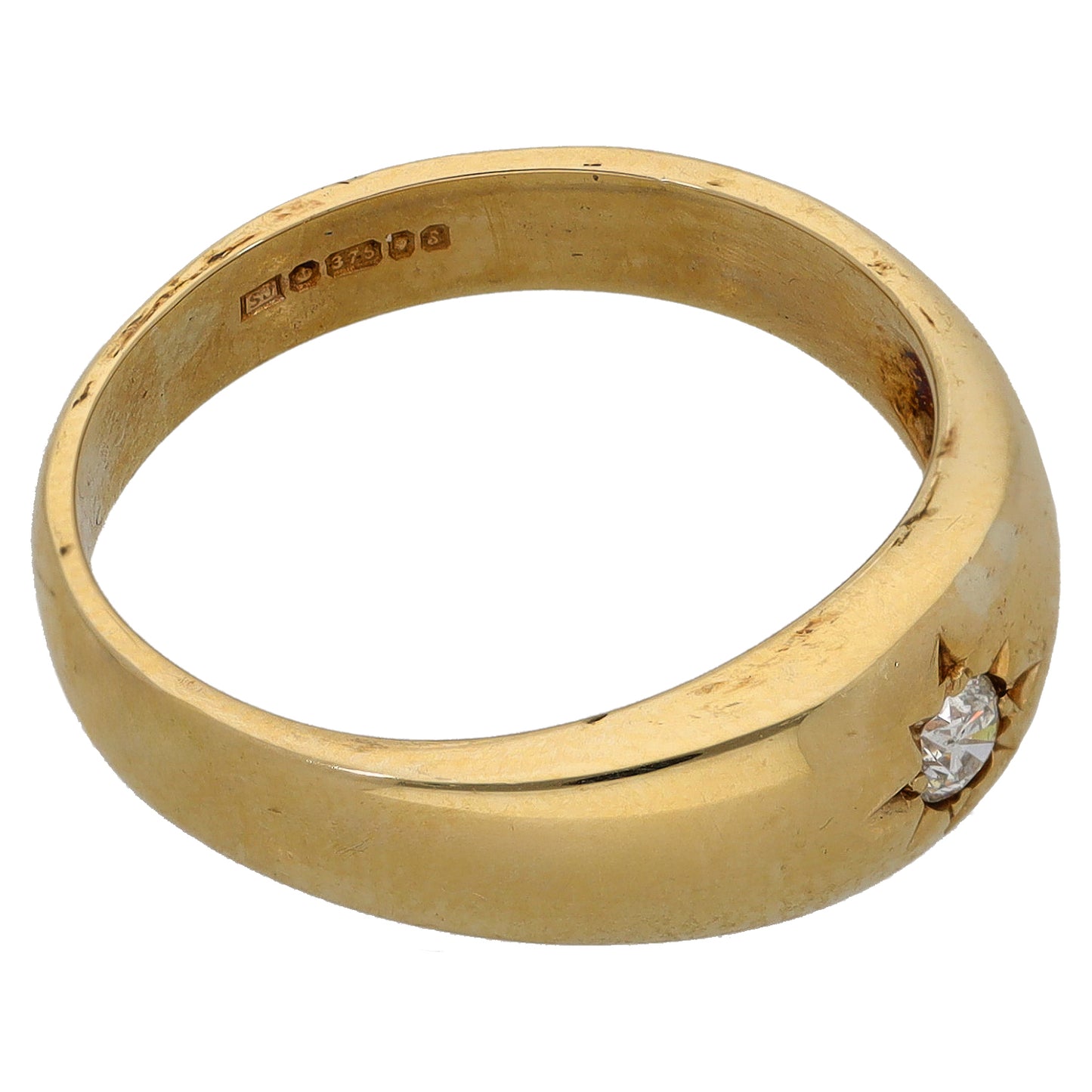 9ct Gold 0.10ct Diamond Solitaire Ring Size Q