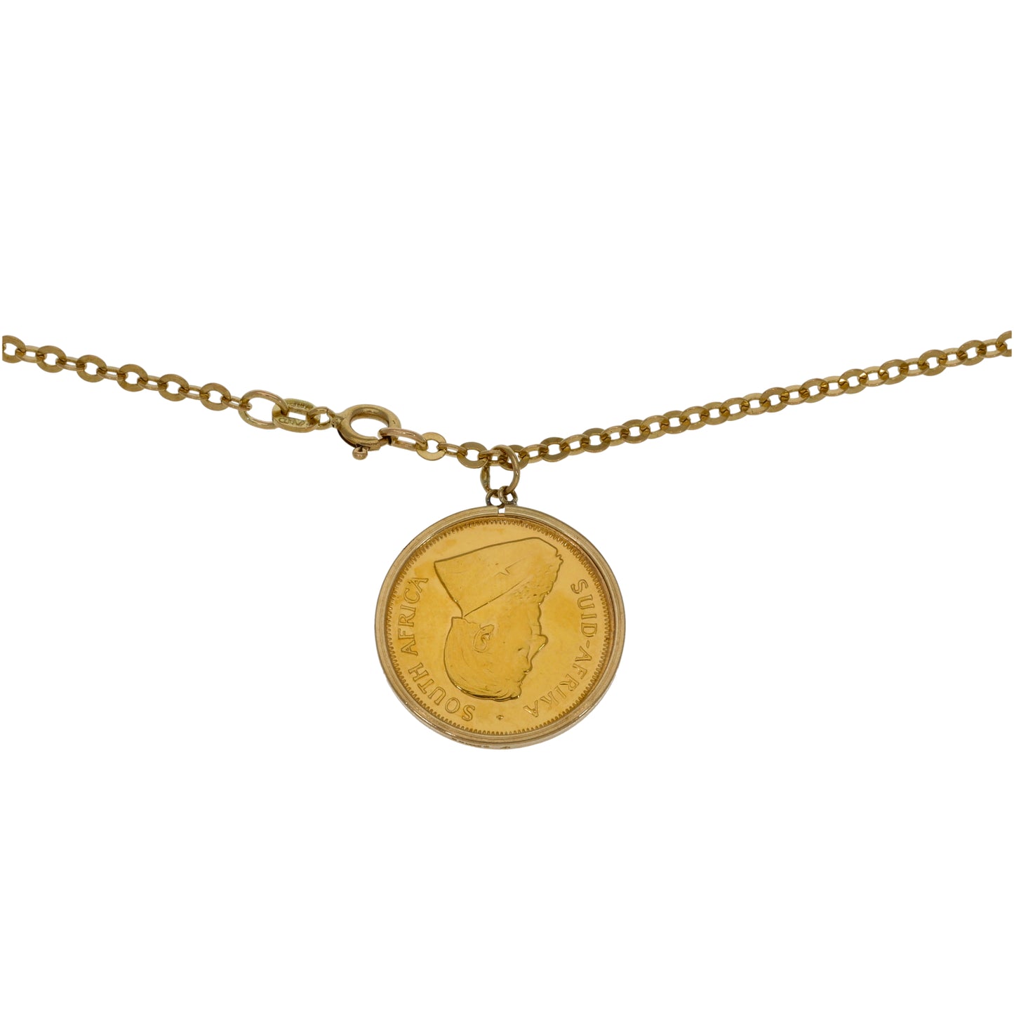 9ct Gold 1/4 Oz Krugerrand Coin Pendant With Chain