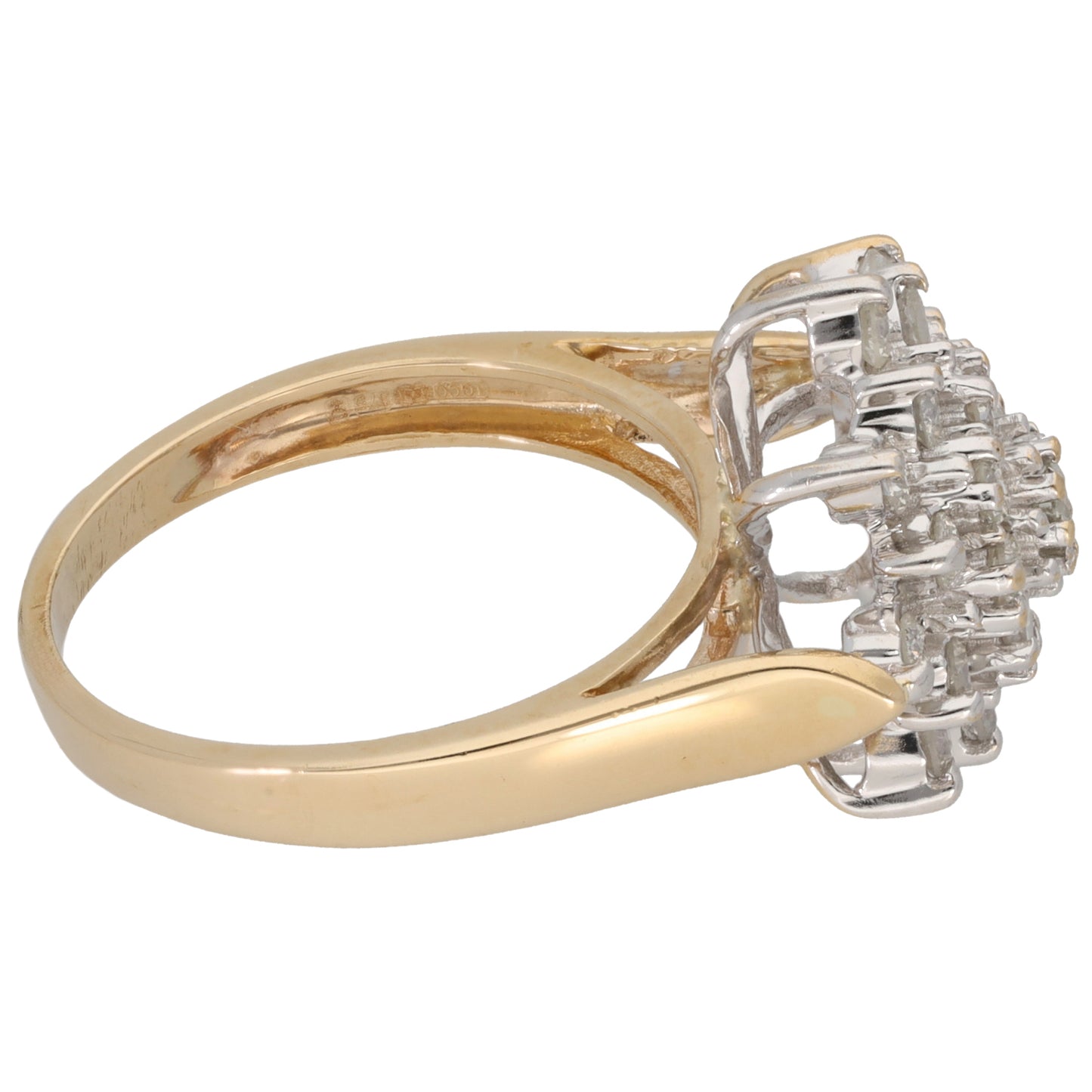 9ct Gold 0.79ct Diamond Cluster Ring Size M