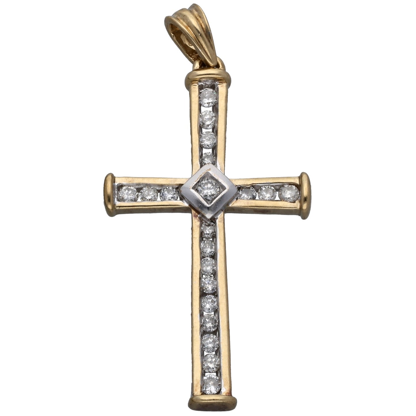 9ct Gold 0.55ct Diamond Cross Pendant