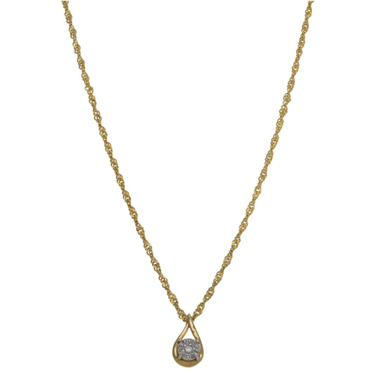 9ct Gold 0.02ct Diamond Fancy Necklace 18"