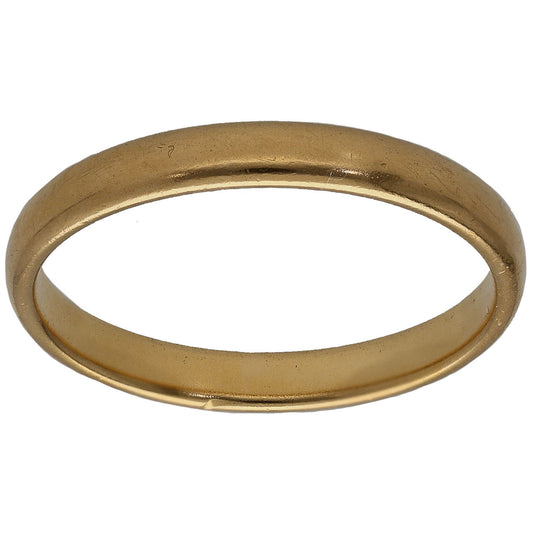 22ct Gold Plain Wedding Ring Size M