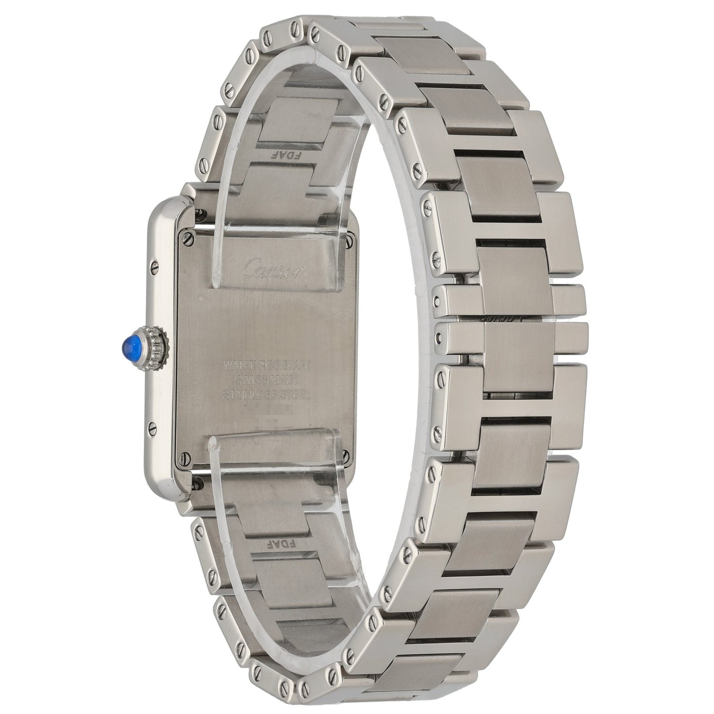 Cartier Tank Solo W5200013, Stainless Steel, White Dial, Rear Angle Image