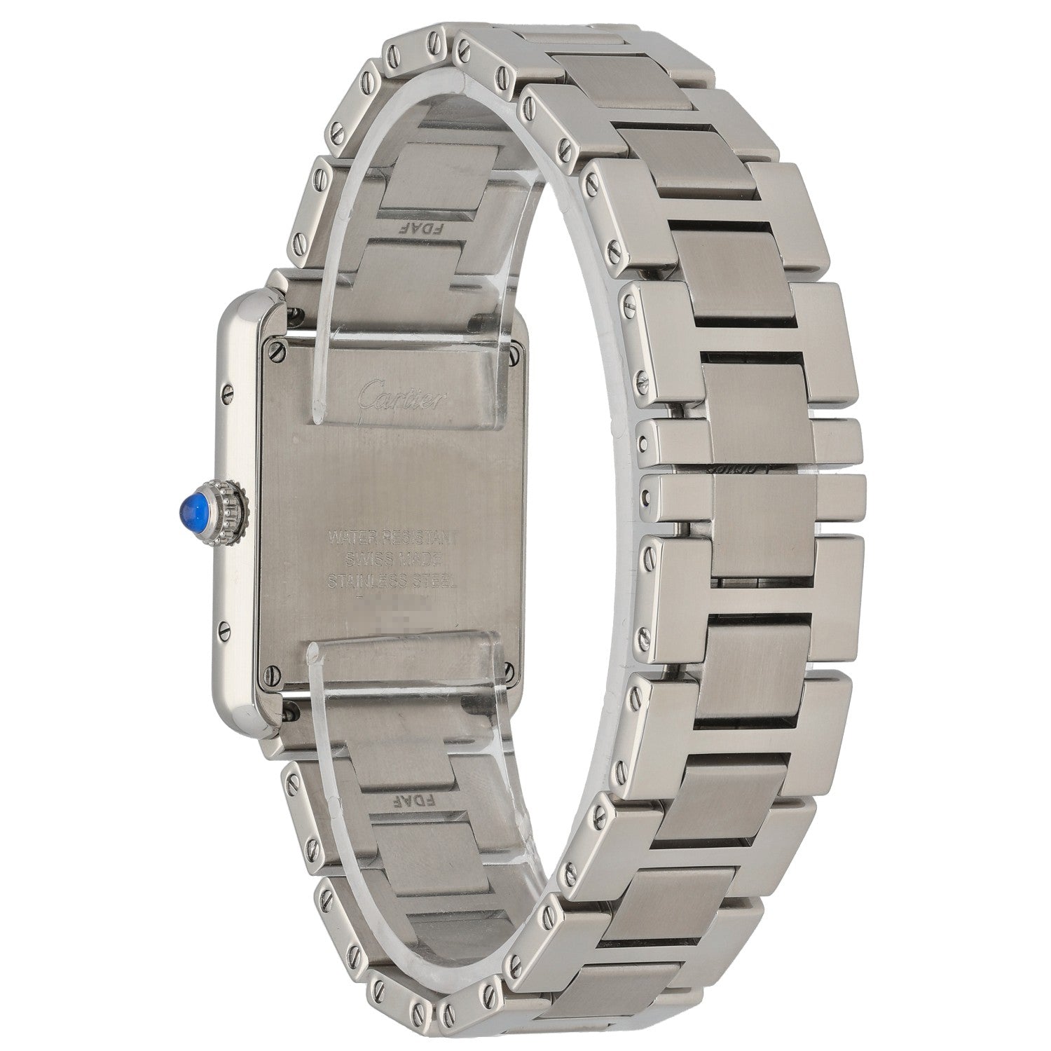 Cartier Tank Solo W5200013, Stainless Steel, White Dial, Rear Angle Image