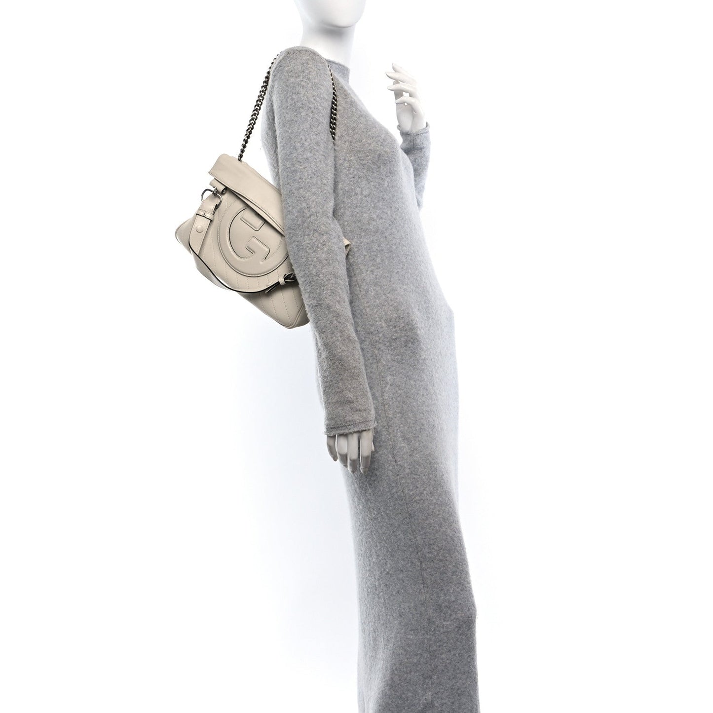 Gucci Blondie Tote Sakai Be Green Calfskin Leather Bag - Mystic White