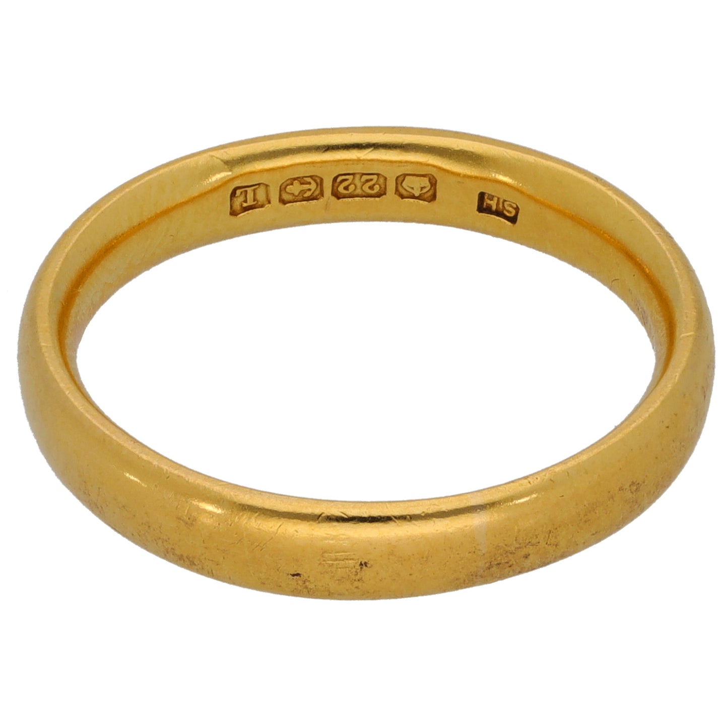 22ct Gold Plain Wedding Ring Size N