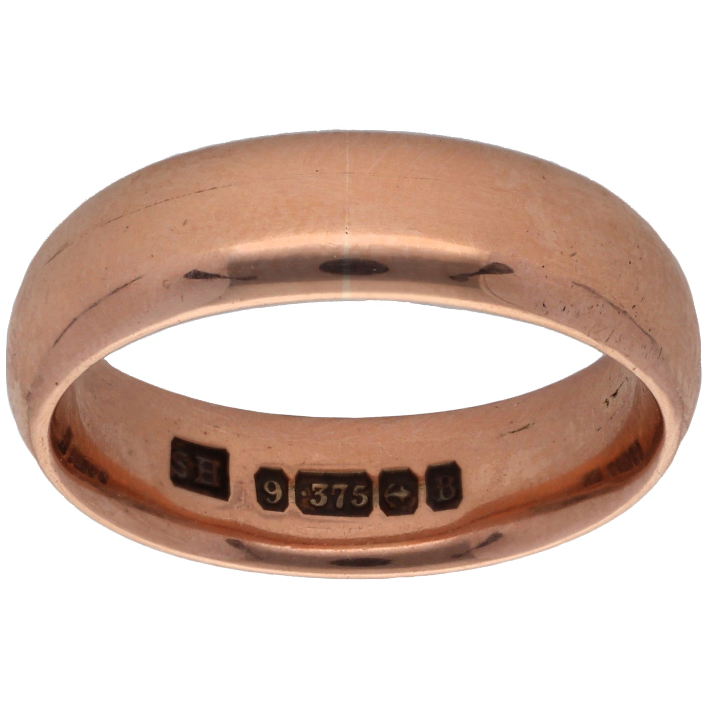 9ct Gold Plain Wedding Ring Size L