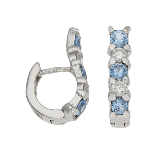 14ct White Gold 0.28ct Diamond & Cubic Zirconia Dress/Cocktail Earrings