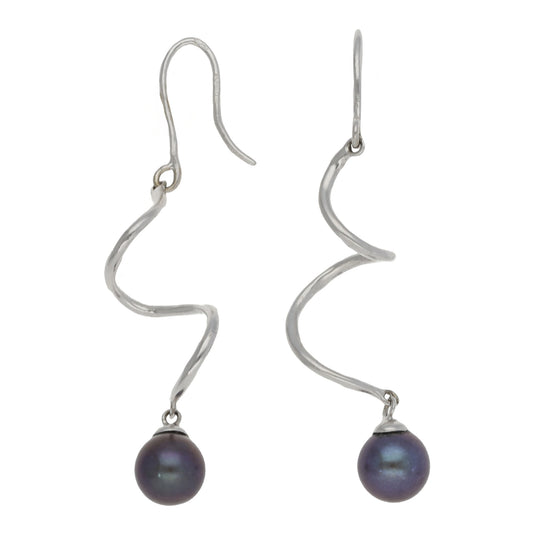 18ct White Gold Cultured Pearl Drop Earrings