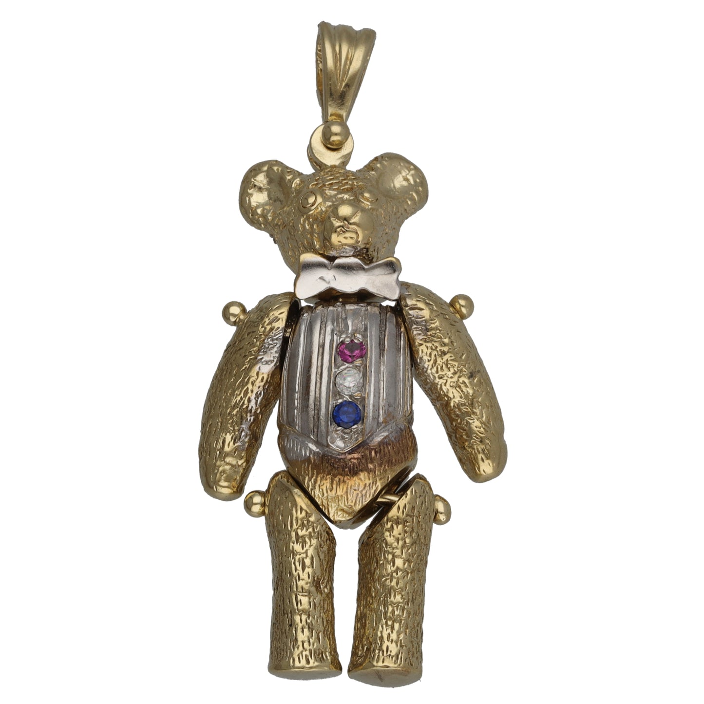 9ct Gold Imitation Gems Teddy Pendant