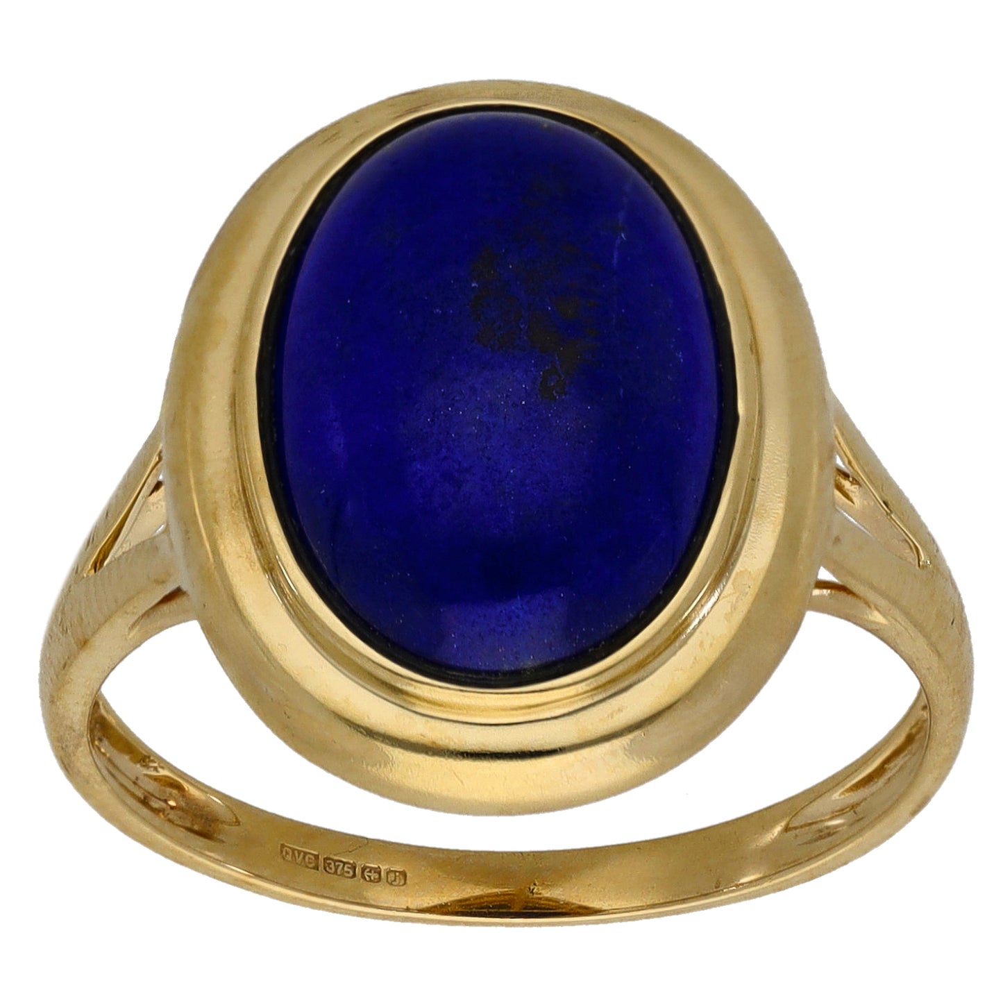 9ct Gold Lapis Lazuli Single Stone Ring Size Q