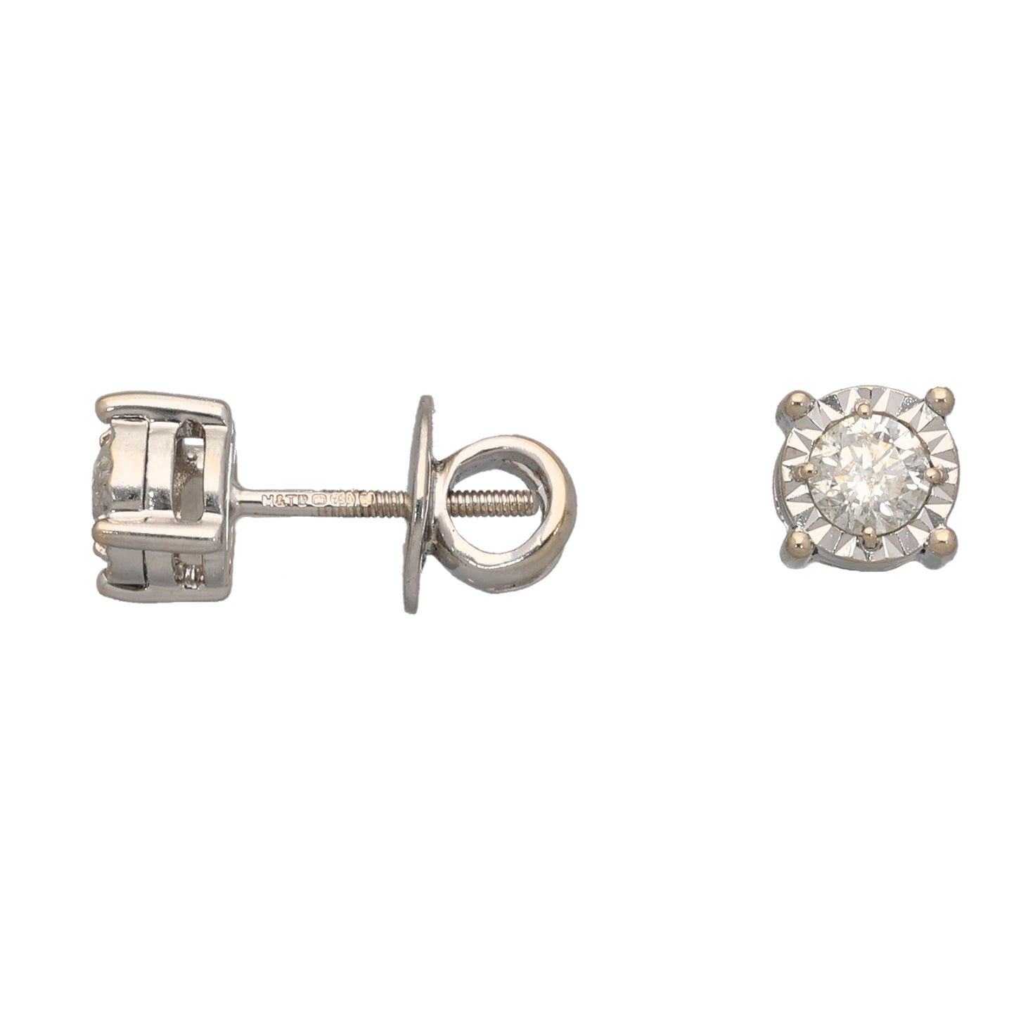 18ct White Gold 0.76ct Diamond Solitaire Earrings