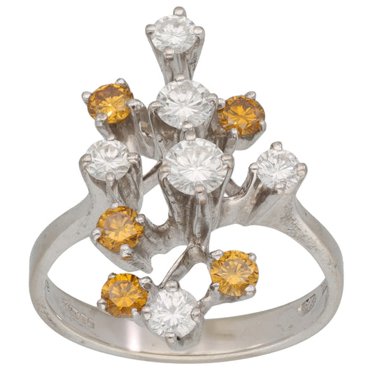 18ct White Gold 1.25ct Diamond Dress/Cocktail Ring Size P