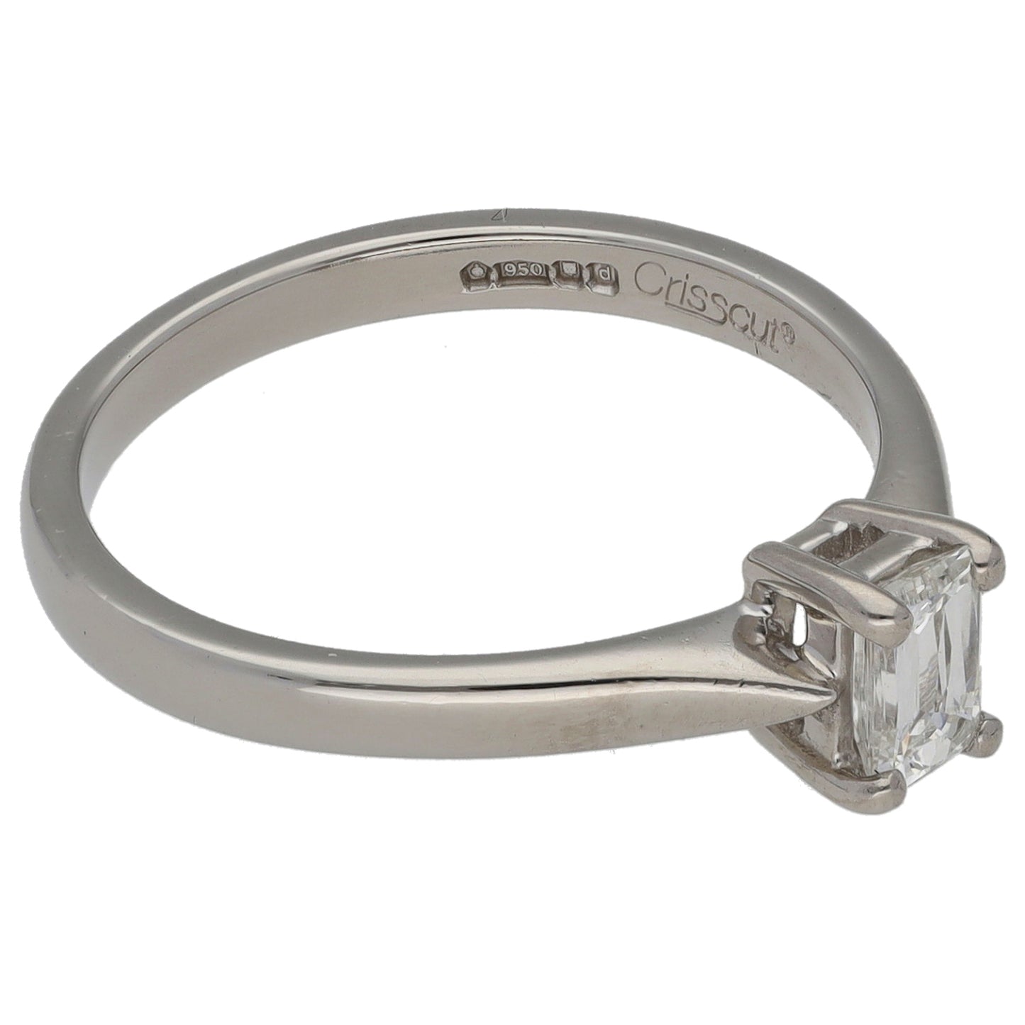 Platinum 0.40ct Diamond Solitaire Ring Size M
