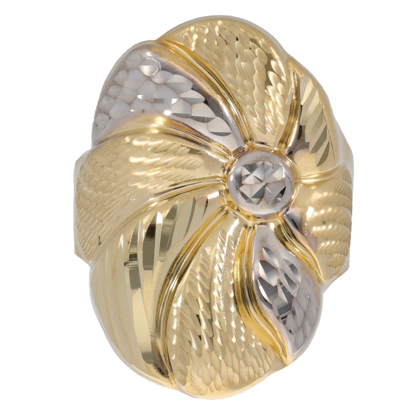 New 14ct Bi-Colour Gold Floral Ring