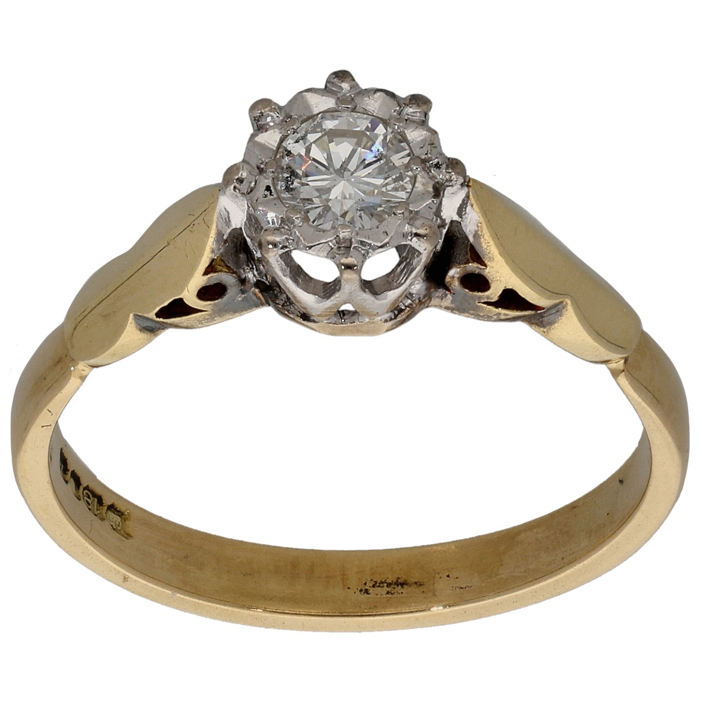 18ct Gold 0.15ct Diamond Solitaire Ring Size K