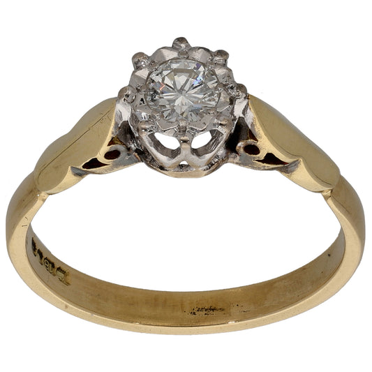 18ct Gold 0.15ct Diamond Solitaire Ring Size K