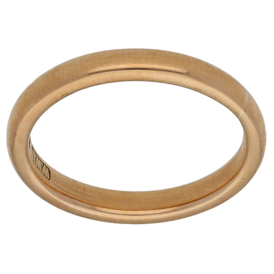 9ct Rose Gold Plain Wedding Ring Size K