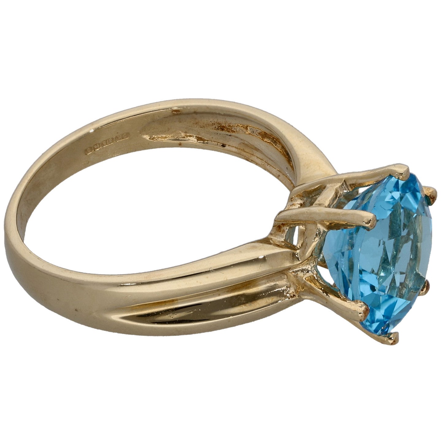 9ct Gold Topaz Single Stone Ring Size N