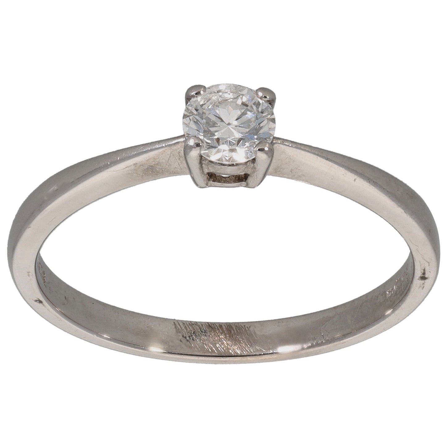 18ct White Gold 0.25ct Diamond Solitaire Ring Size N