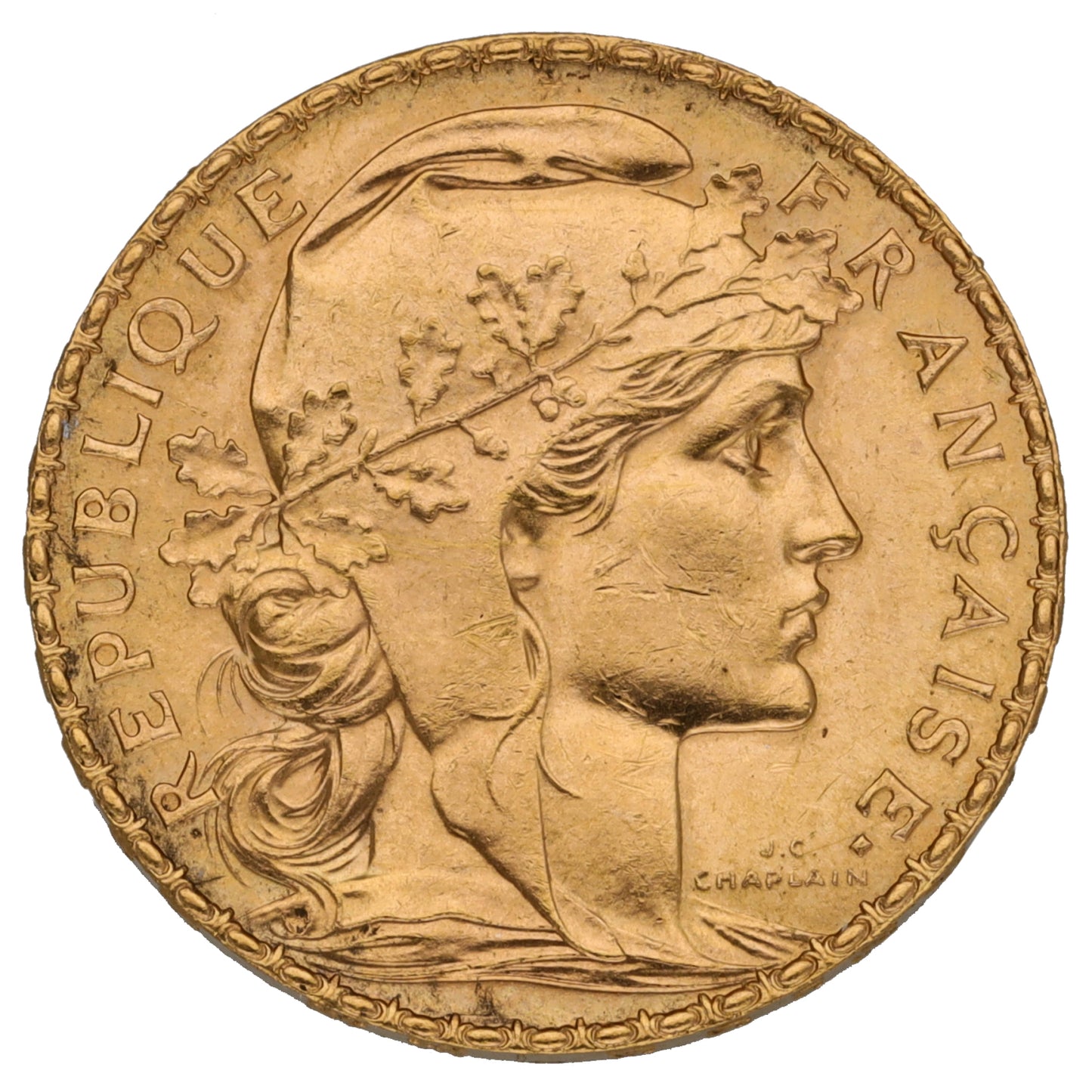 22ct Gold French 20 Francs Coin 1913