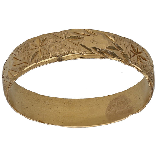 22ct Gold Patterned Wedding Ring Size Q