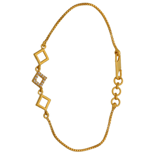 New 22ct Gold Cubic Zirconia Fancy Bracelet