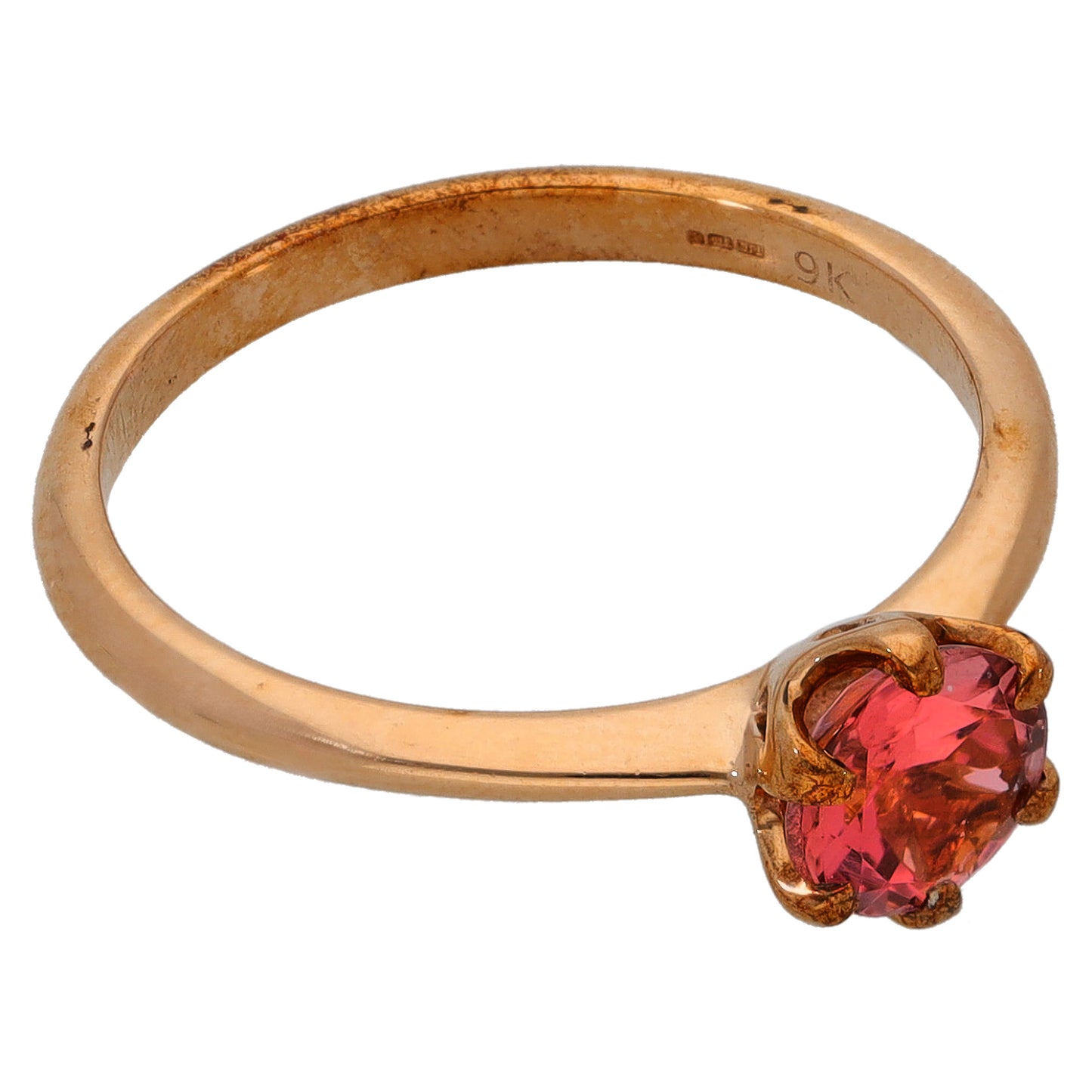 9ct Gold Tourmaline Single Stone Ring Size N