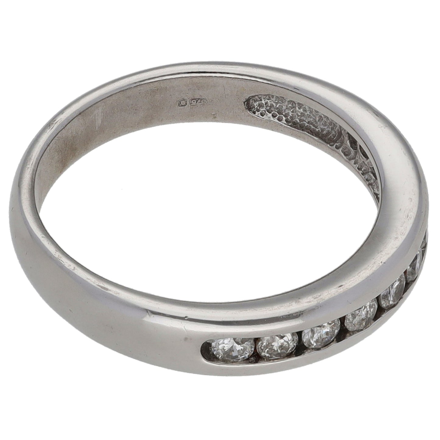 9ct White Gold 0.25ct Diamond Half Eternity Ring Size K