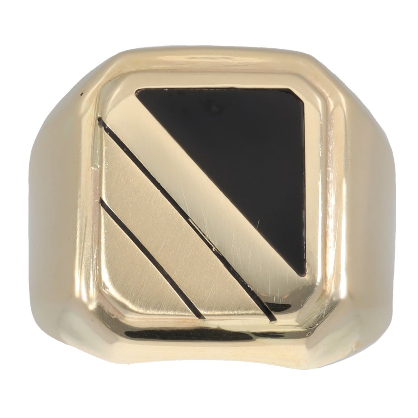 New 14ct Gold Black Enamel Signet Ring