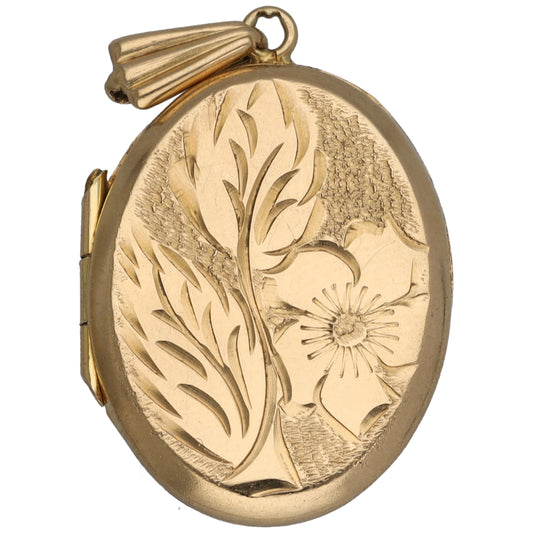9ct Gold Patterned Locket Pendant