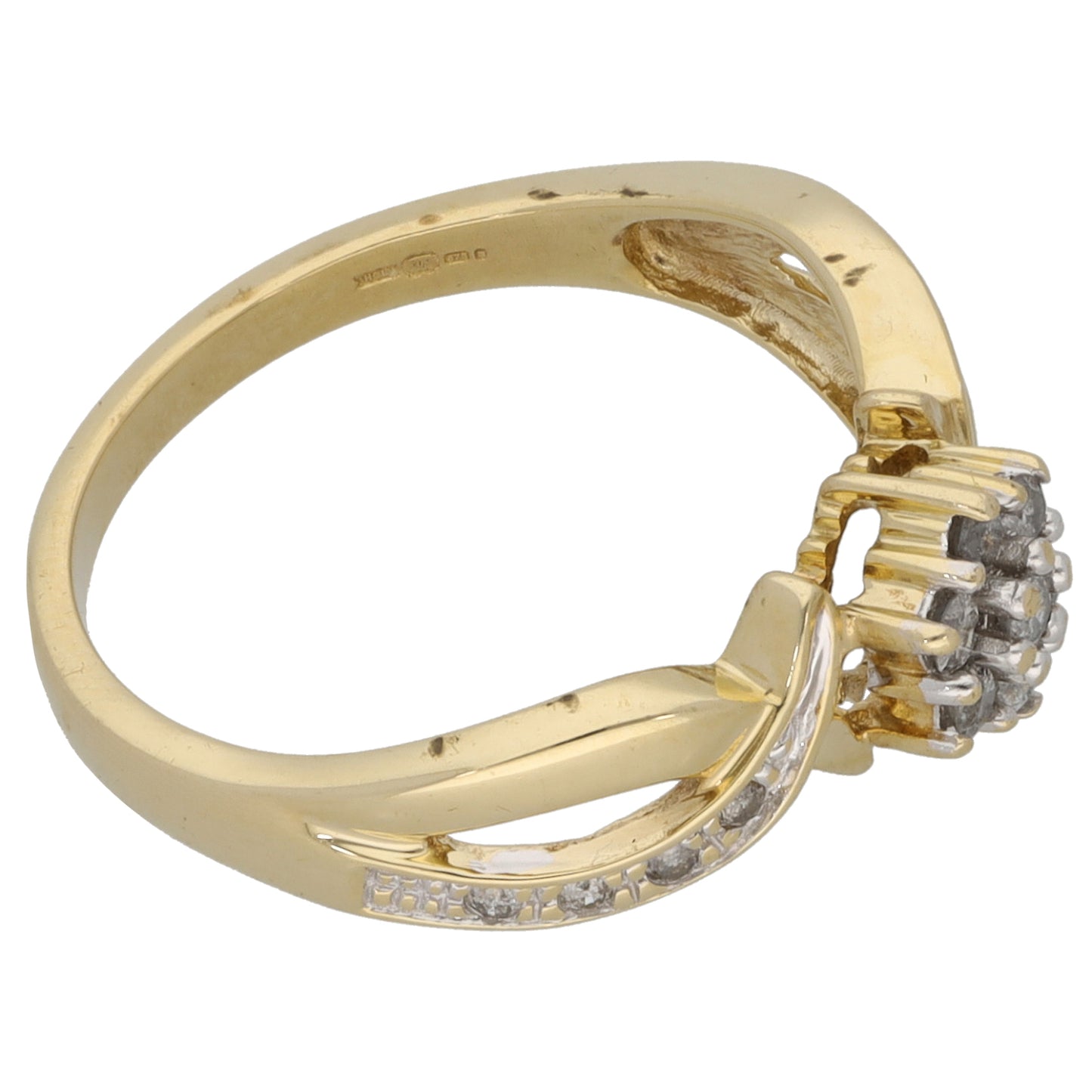 9ct Gold 0.29ct Diamond Dress/Cocktail Ring Size M