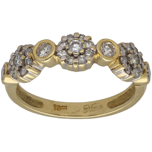 18ct Gold 0.53ct Diamond Cluster Ring Size L