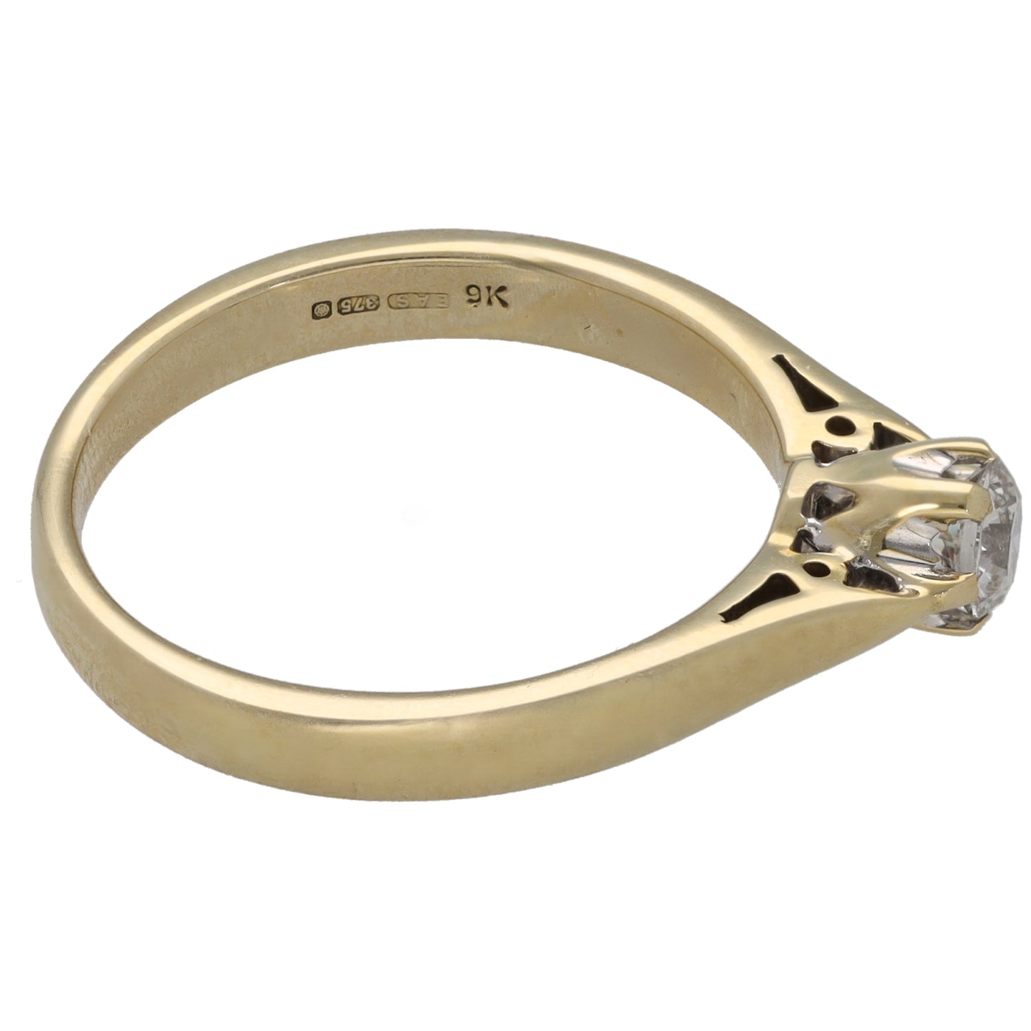 9ct Gold 0.25ct Diamond Solitaire Ring Size N