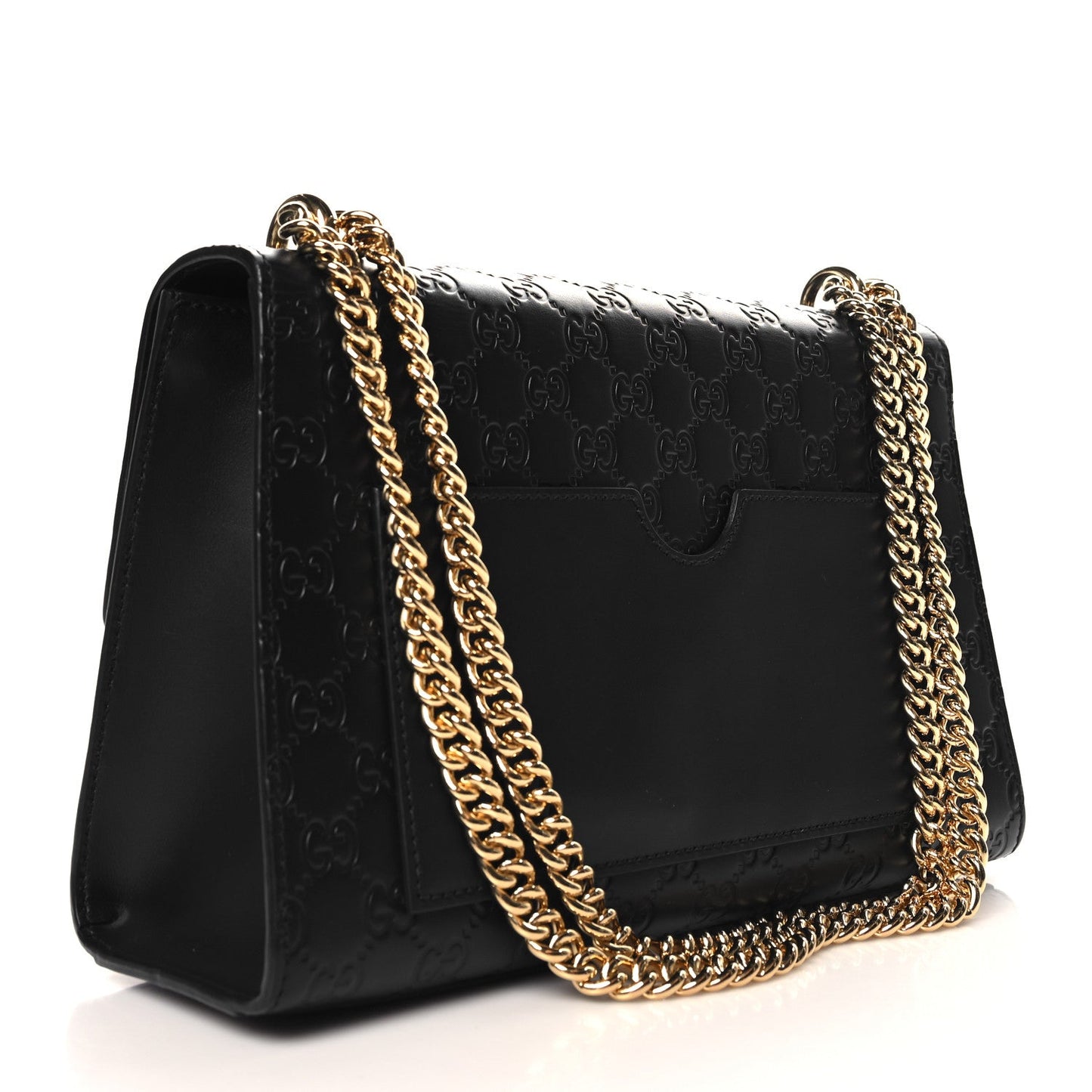 Gucci Padlock Shoulder Guccissima Leather Bag - Black
