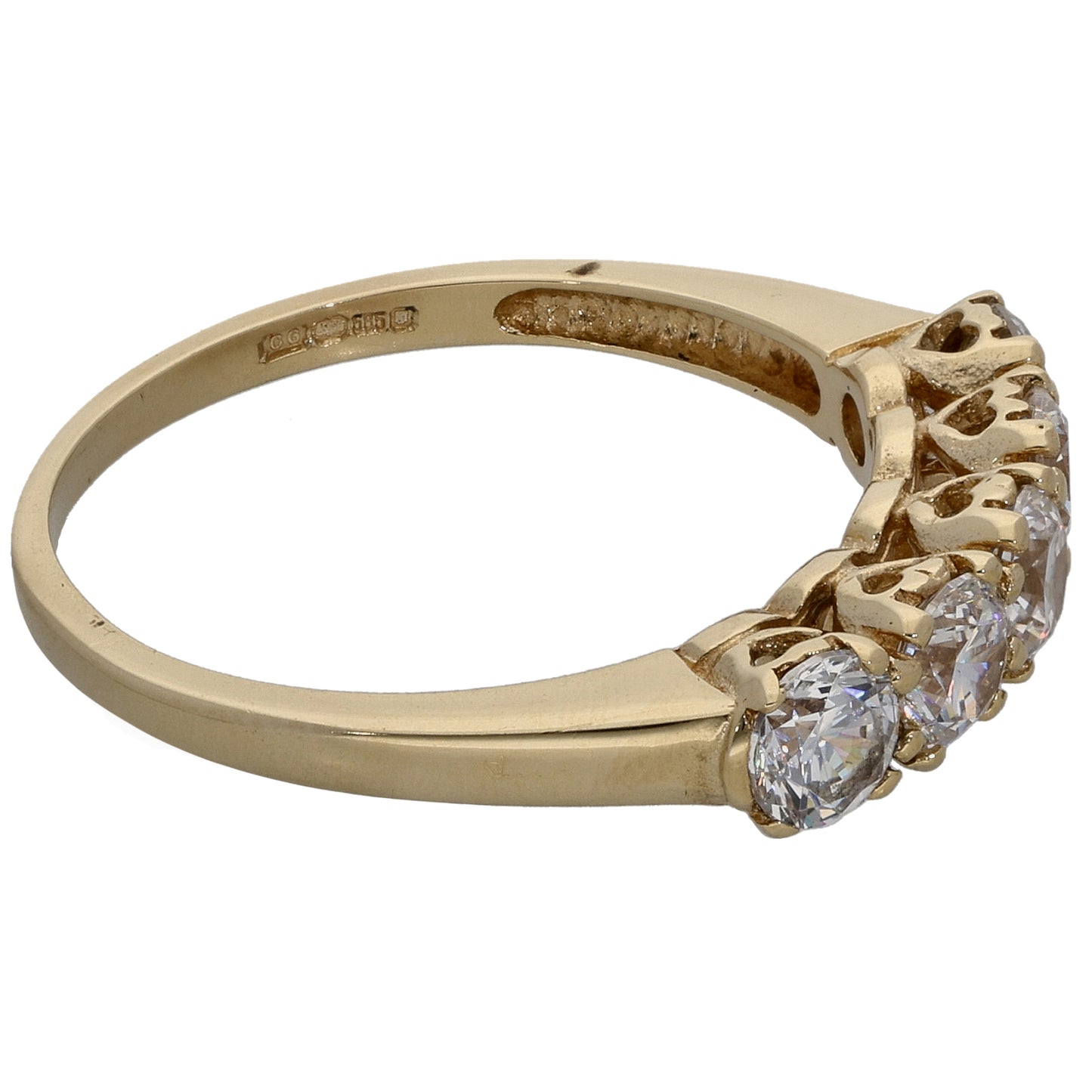 14ct Gold Cubic Zirconia Half Eternity Ring Size O