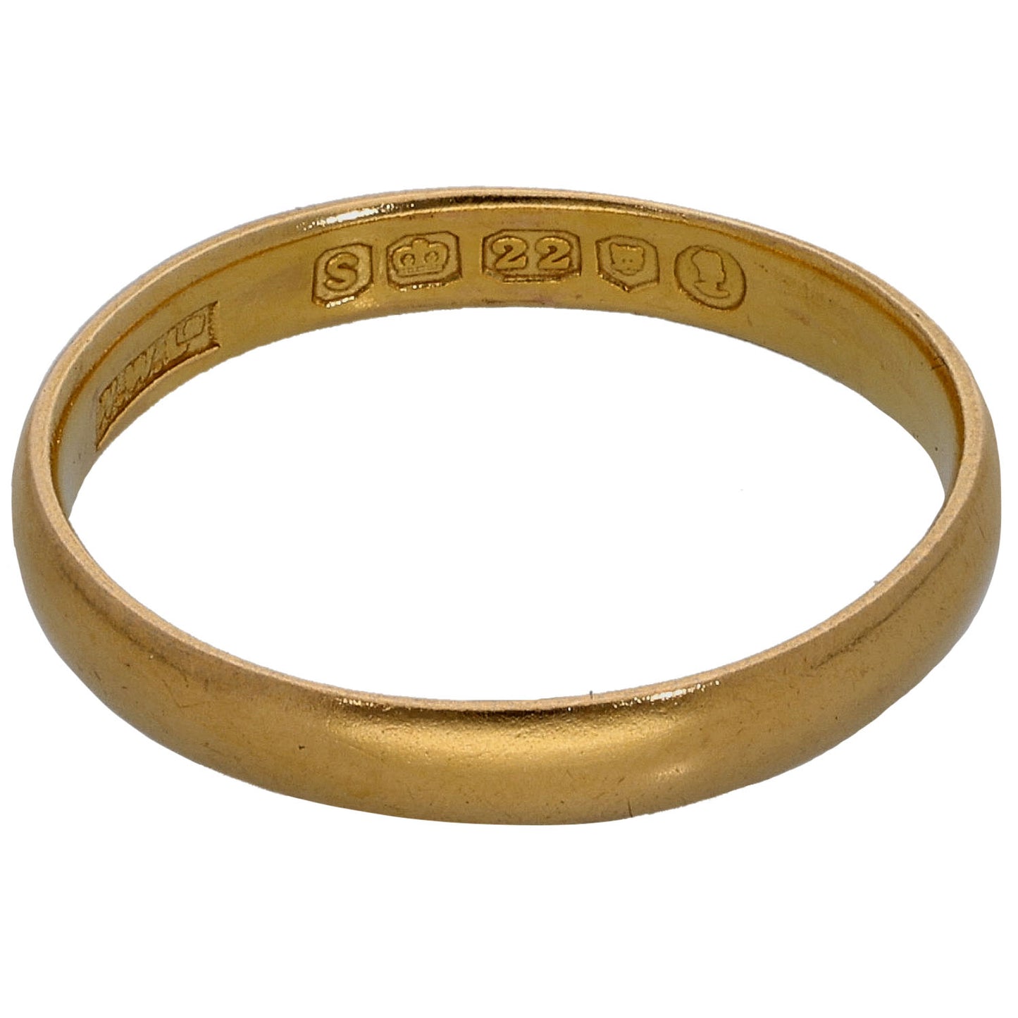 22ct Gold Plain Wedding Ring Size L