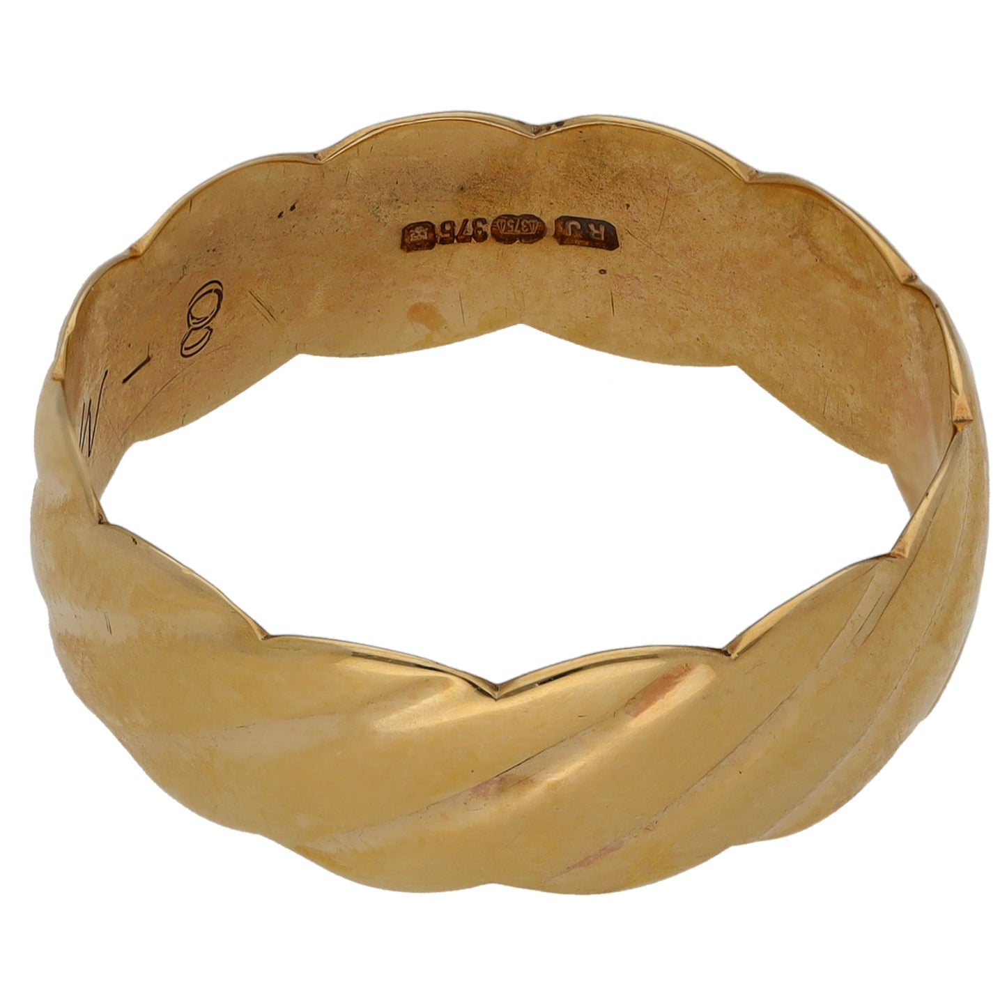 9ct Gold Patterned Wedding Ring Size Y