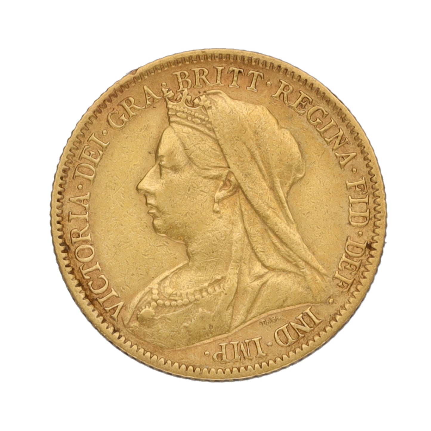 22ct Gold Queen Victoria Half Sovereign Coin 1900