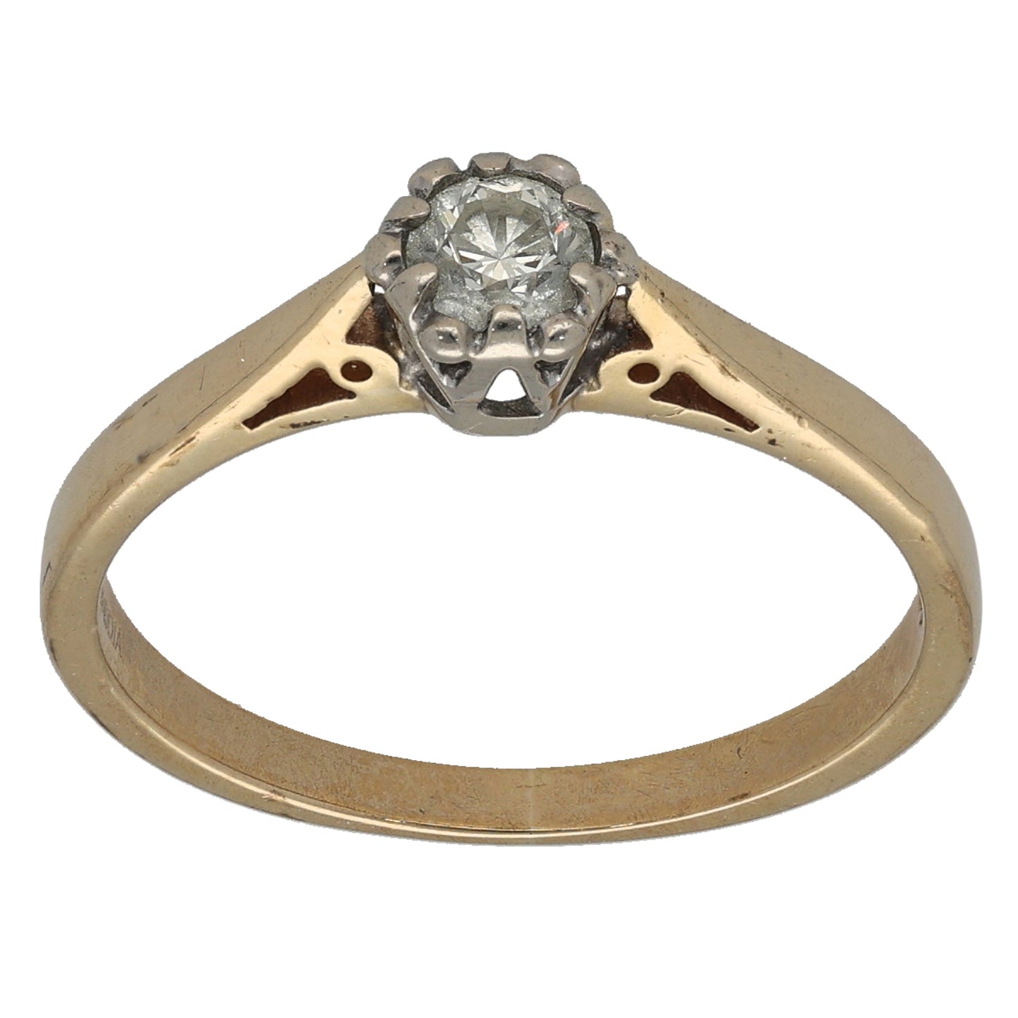 9ct Gold 0.25ct Diamond Solitaire Ring Size O