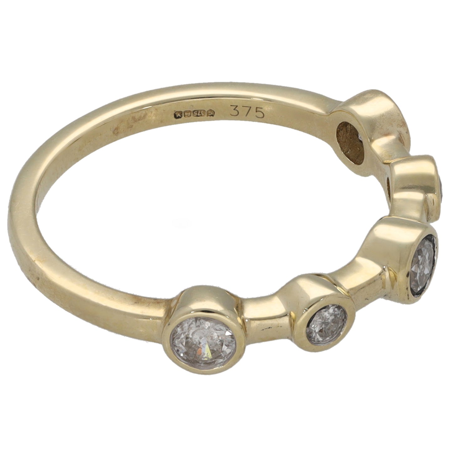 9ct Gold 0.21ct Diamond Dress/Cocktail Ring Size L