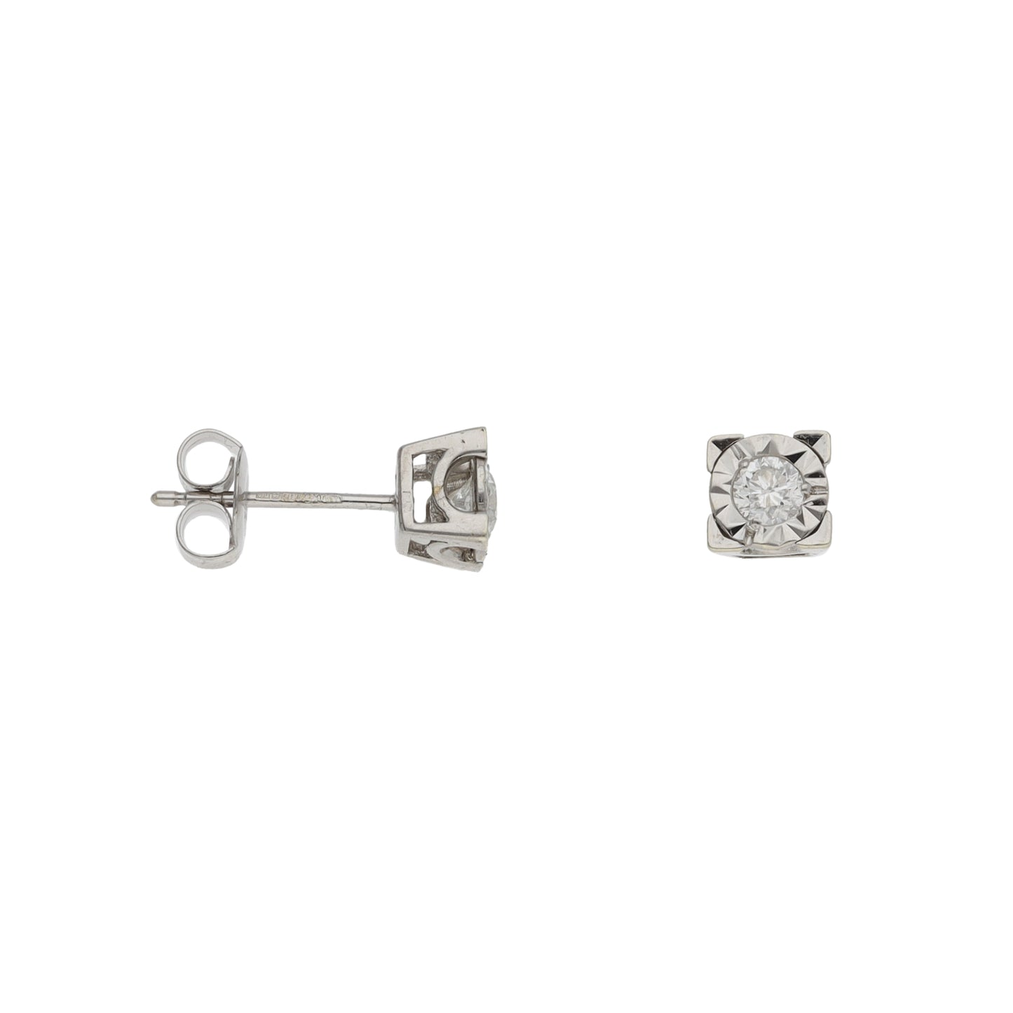 9ct White Gold 0.25ct Diamond Solitaire Earrings