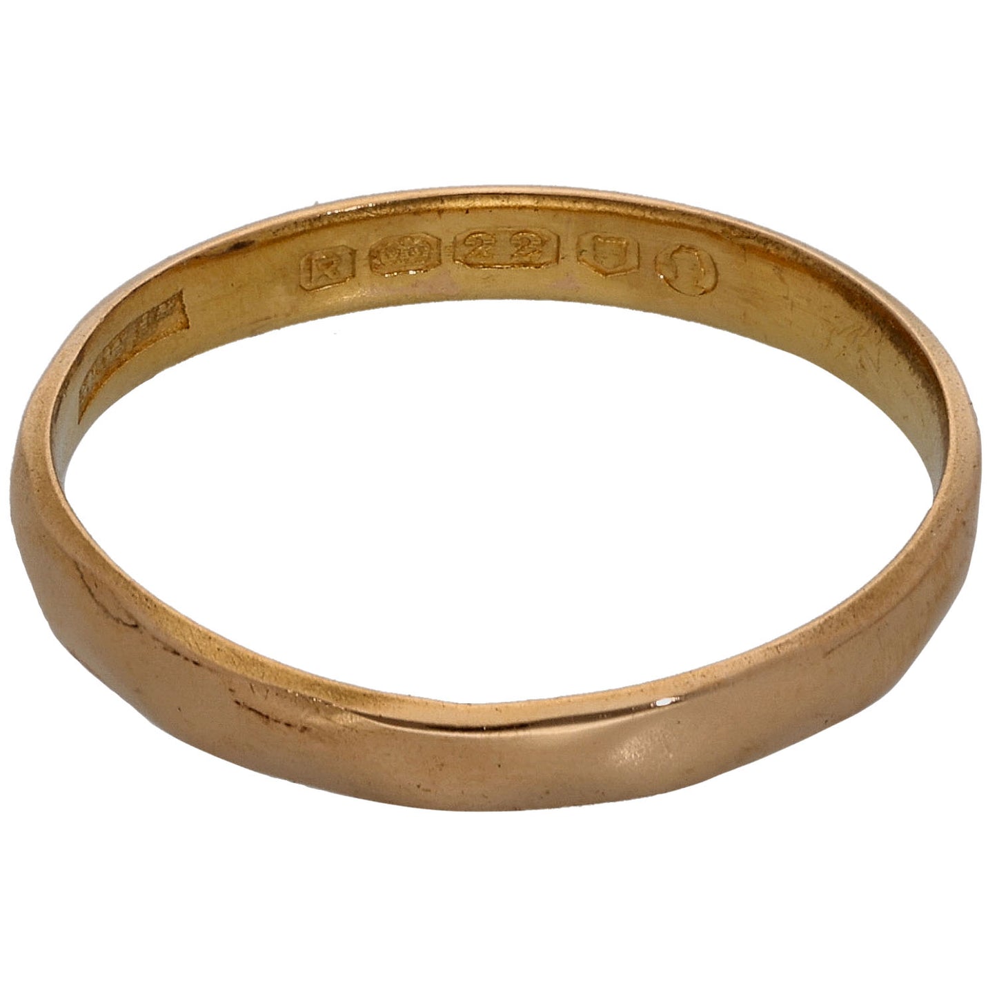 22ct Gold Shaped Wedding Ring Size Q