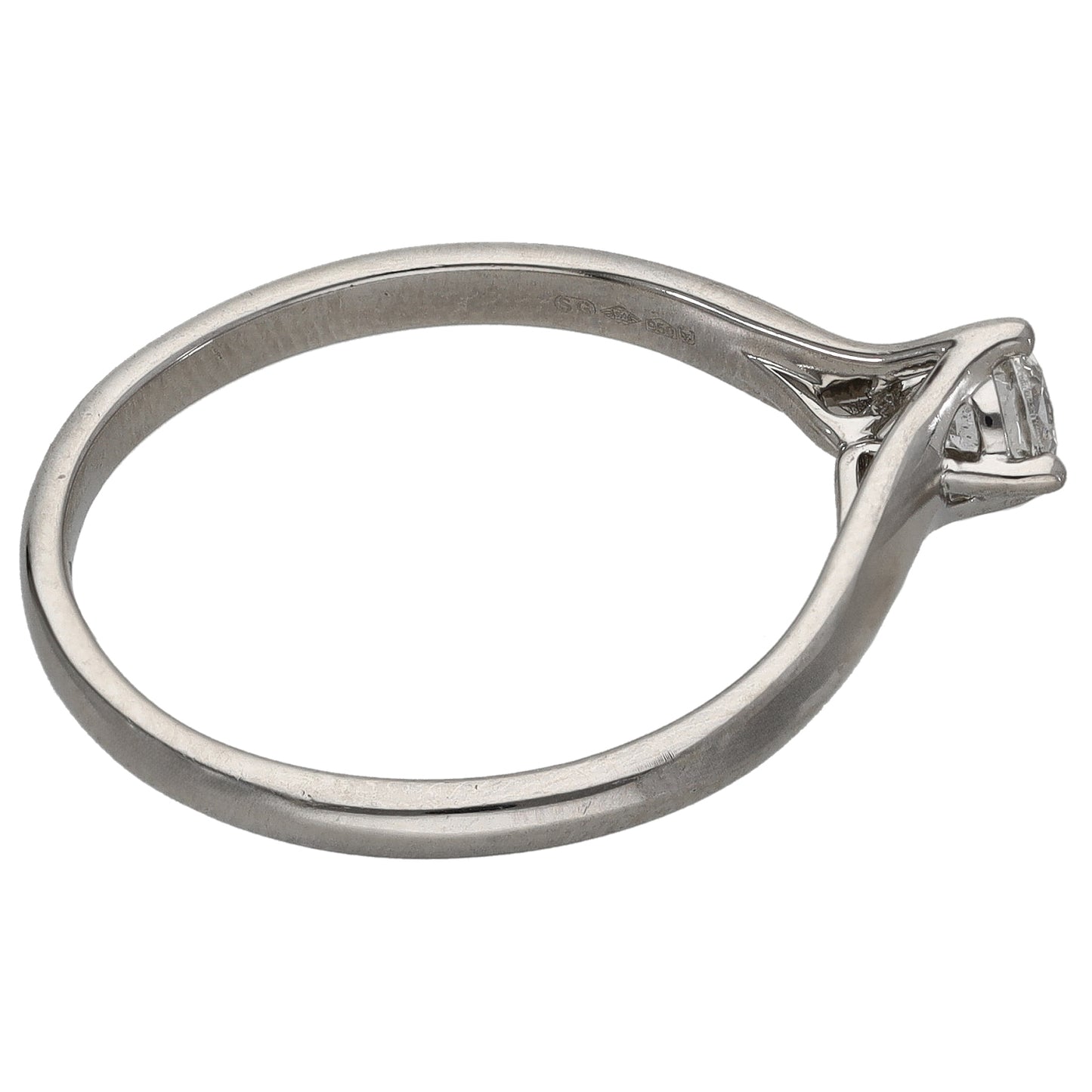 Platinum 0.34ct Diamond Solitaire Ring Size S