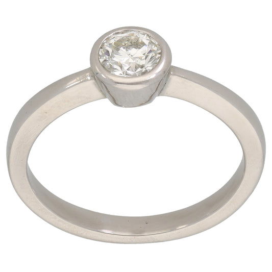 Platinum 0.50ct Diamond Solitaire Ring Size P