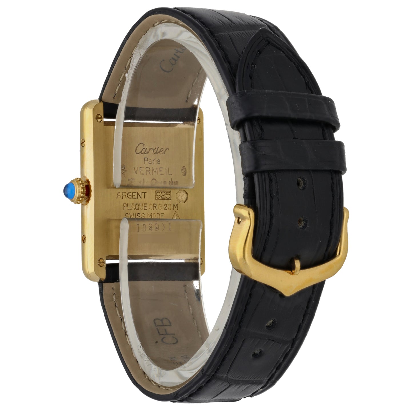Cartier Tank Vermeil 590005 23.5mm Gold Plated Watch