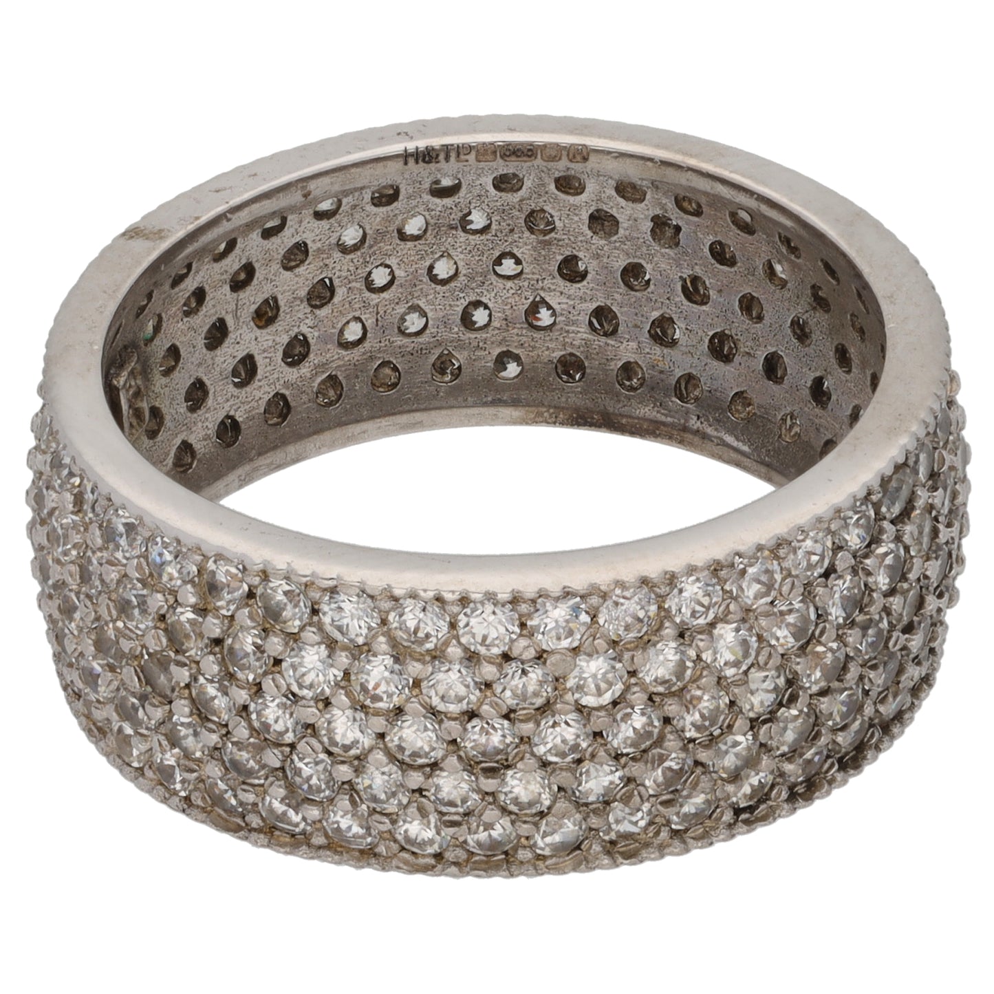 14ct White Gold Cubic Zirconia Eternity Ring Size Q